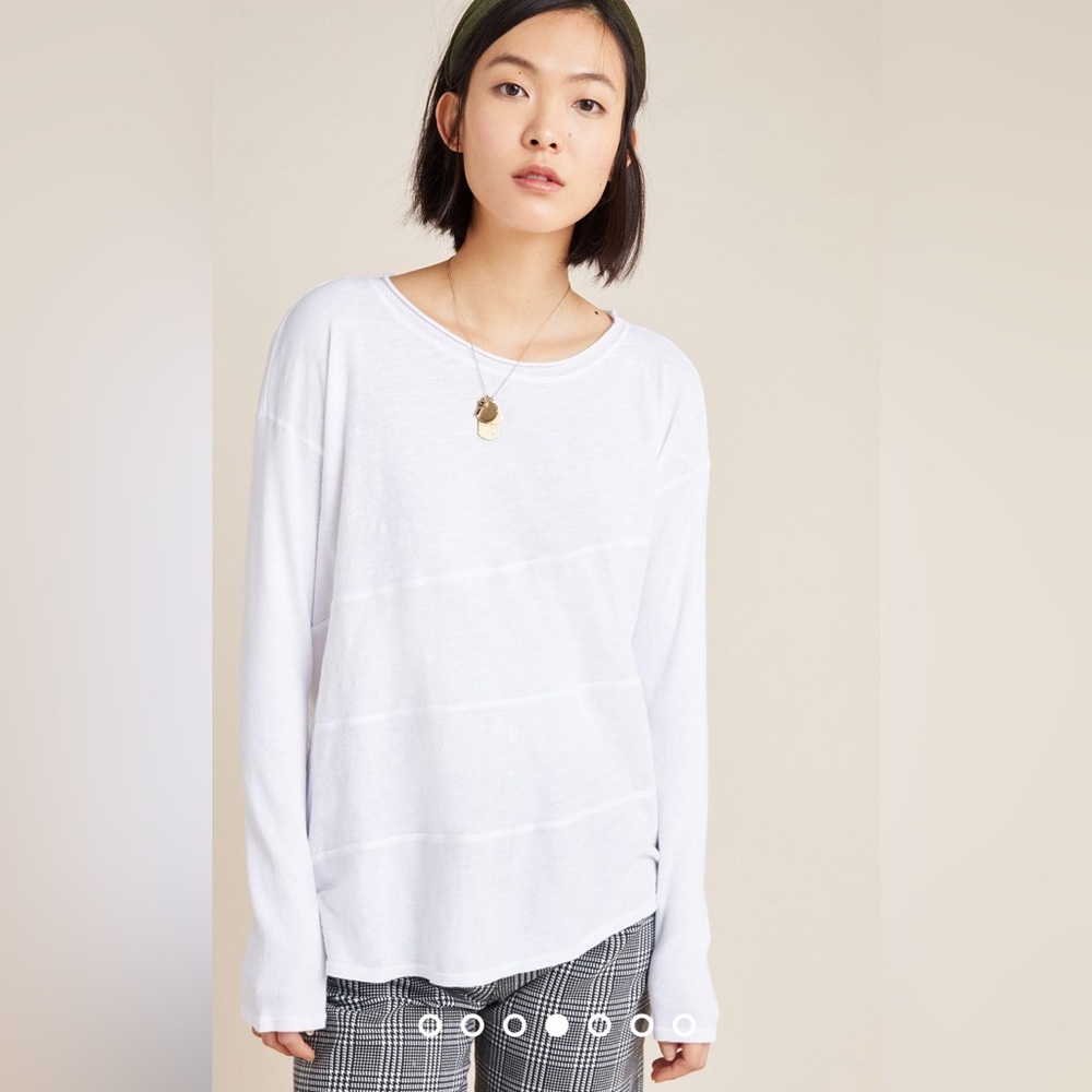 Anthropologie- NWT Good Luck Tee size small - asymmetrical, long sleeve tee